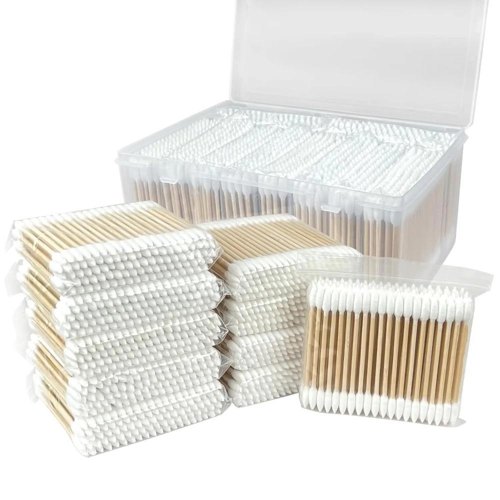 500Pcs Makeup Nail Tools Personal Pointed Tip Cotton Swabs  Count Double Pointed Cotton Buds Precision Tips with Cotton Swab