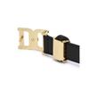 DakS Black Dd Metallic Gold Buckle Leather Women S Belt