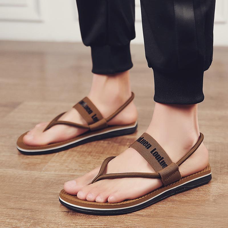 New Summer Men Sandals Casual Flat Slides Outdoor Beach Shoes Fashion House Flat Slippers Soft Non Slip Cloud Sandals