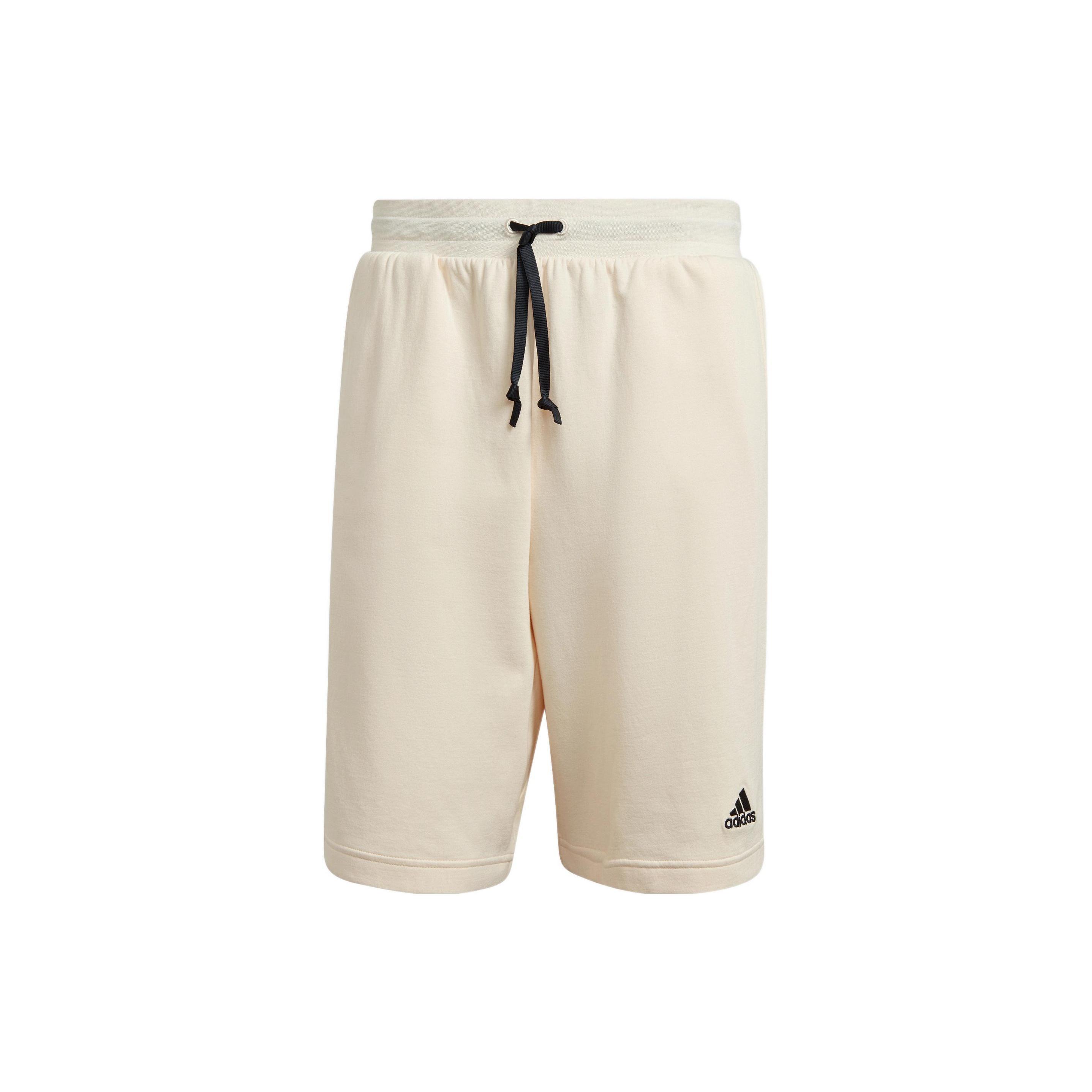 Men s adidas Solid Color Logo Micro Mark Lacing Casual Sports Shorts Yellow White HB6588 S