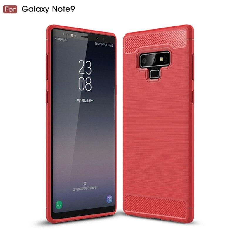 

Силіконовий чохол для Samsung Galaxy Note9 Задня кришка з вуглецевого волокна для Galaxy note 9 М’який протиударний чохол для смартфона Galaxy Note9 червоний