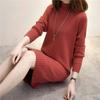 Knitted Dress for Women Loose Mid - Length Korean - Style Sweater Solid Color Casual Half Turtleneck Pullover Autumn and Winter