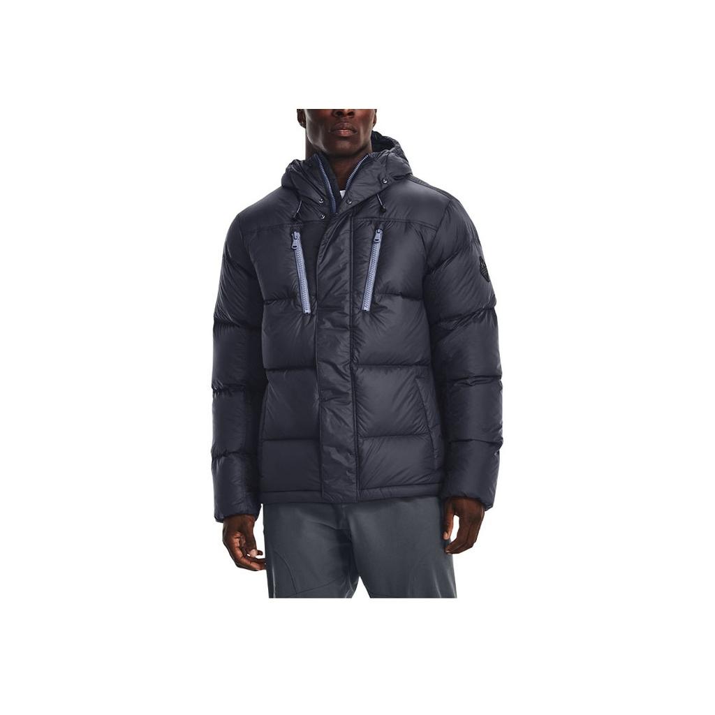 Under Armour Solid Quilted Hooded Down Jacket Men Outerwear Purple 1375437-558