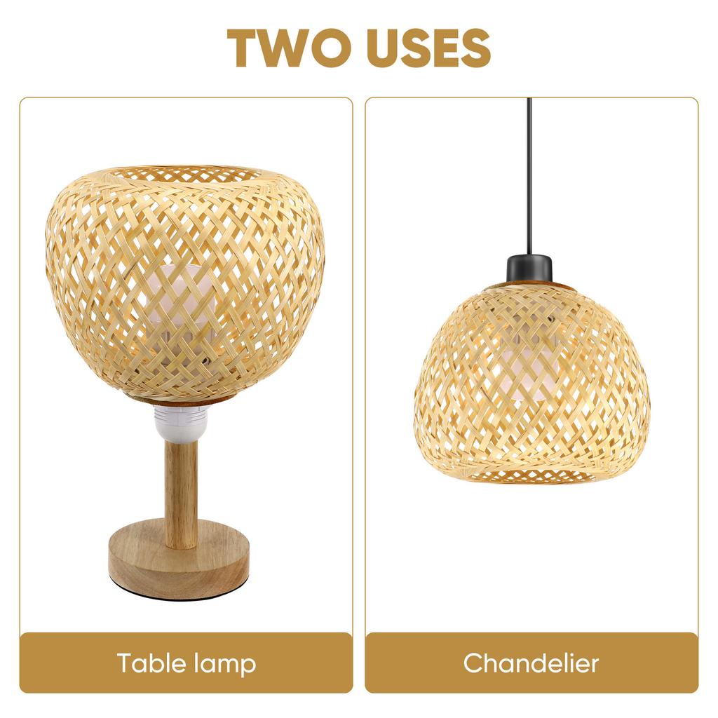 Woven Bamboo Lamp Shade 10cm 4cm Hole Lampshade Rustic Decorative Bamboo Lamp Cover For Table Lamp Chandelier Pendant Light