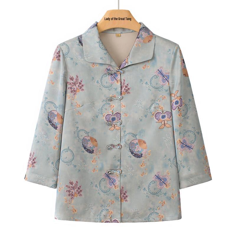 Elderly Women s Spring/Summer Breathable Shirt 4XL
