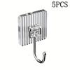 5pcs No-drill Hooks---Traceless Hooks Kitchen Bathroom Bathroom Organization Supplies Super Strong Self-adhesive, Utility Hooks