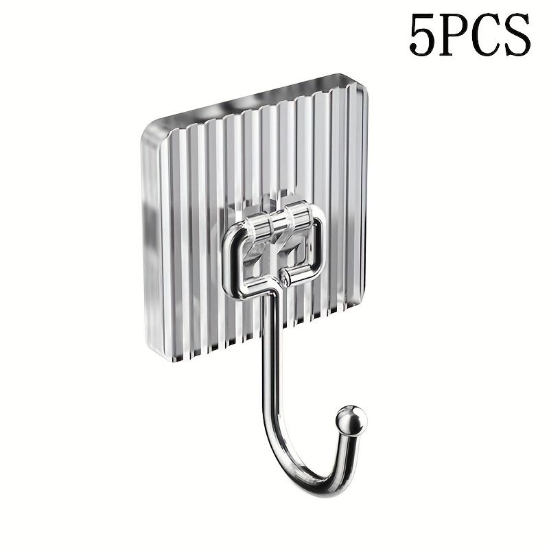 5pcs No-drill Hooks---Traceless Hooks Kitchen Bathroom Bathroom Organization Supplies Super Strong Self-adhesive, Utility Hooks