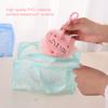 Waterproof PVC Cosmetic Storage Bag for Women Floral Transparent Wash Bag Creative Home Outing Compressed Shower Bag