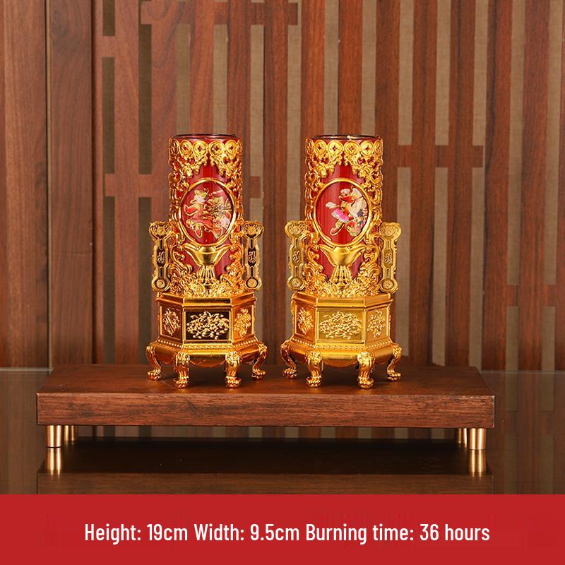 Smokeless Crystal Candle for Buddha Offerings, Housewarming, or New Year Celebrations - Windproof Red Butter Lamp