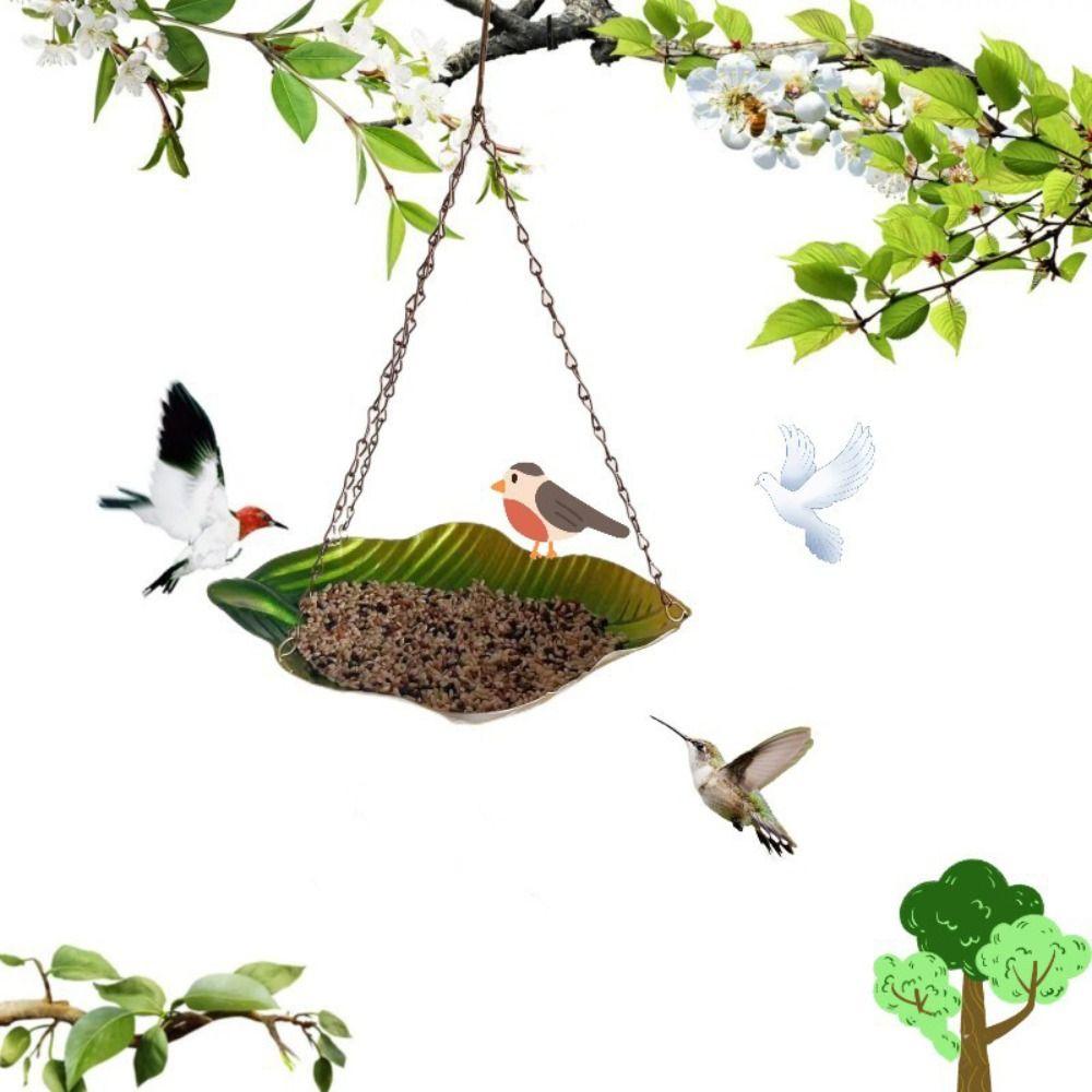 

Iron Bird Feeder Tray Large Capacity Bird Feeding Dish Container Metal Bird Feeder Parrot коричневый