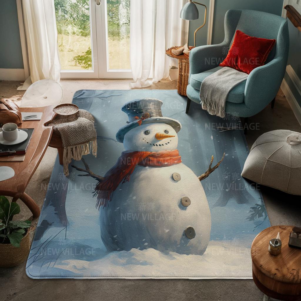 House Entrance Carpet Home Door Mat Living Room Bath Foot Bathroom Non-slip Water Absorption Rugs Bath Merry Christmas Winter