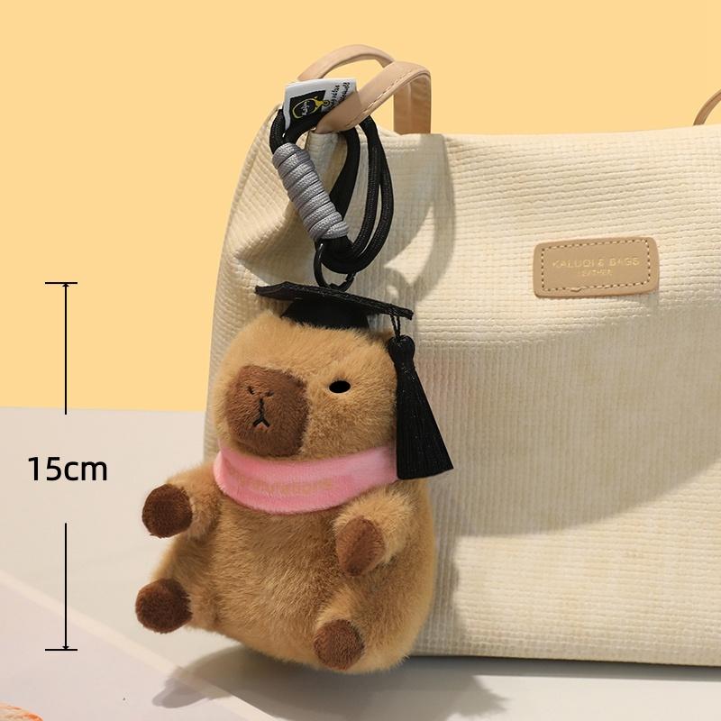 Capybara Pendant 15Cm Capybara Stuffed Doll Keychain Backpack Pendant Graduation Gifts Kids Dolls Creative Birthday Gifts