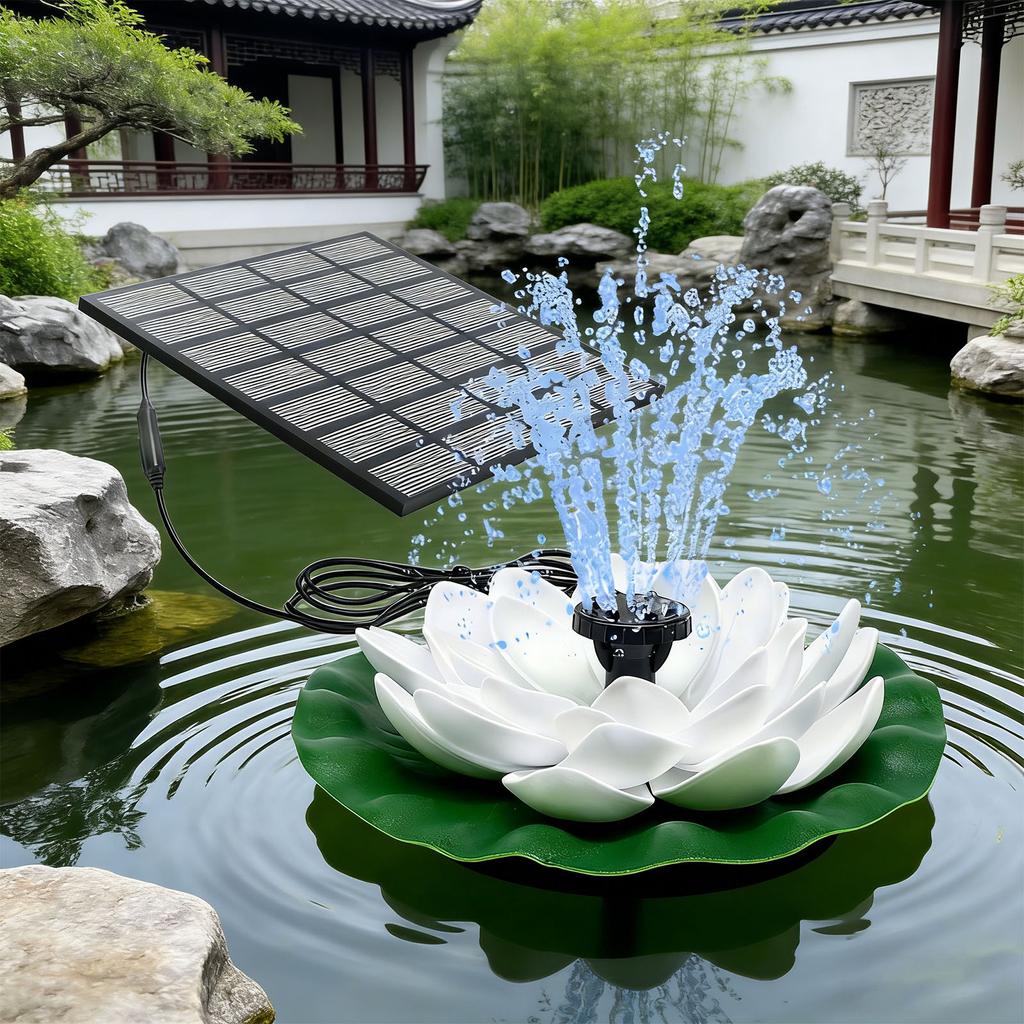Elegant Sun Energy Flower Water Display For Backyard Improve Constructed From PET Layer And Single Crystal Silicon