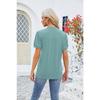 Maglietta Estiva da Donna Scollo a V Arricciata Manica Corta Raglan
