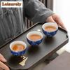 50ml Retro Blue and White Teacup Meditation Cup Handmade Boutique Tea Bowl Chinese Porcelain Tea Set Accessories Master Tea Cup