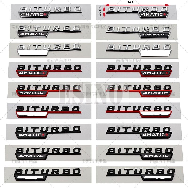 2 x 3D Biturbo 4Matic 4Matic+ Car Trunk ABS Emblem Rear Body Tailgate Fender Adhesive Badge for Mercedes Benz 2014 - 2016 QV2