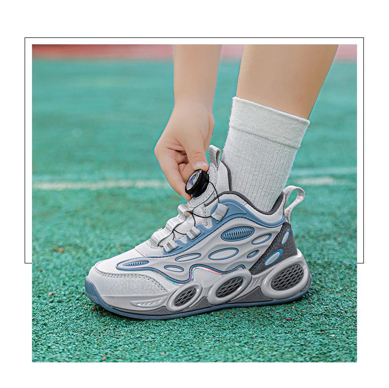 Boys' Breathable Mesh Basketball Shoes - Autumn 2024 New Running Shoes for Primary School Students