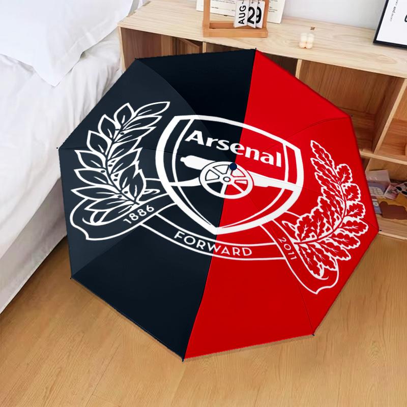 1PC Arsenal Football Club Crest Printed Umbrella Folding umbrella, automatic umbrella 8-Frame for Travel, camping Fan gifts Christmas Gifts