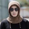 Winter cold weather gear neck warmer and fur hat integrated hood neck warmer