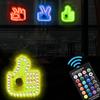 LED Car Sign Finger Light Fun Auto Fingers LED Sign Unique Funny Car Accessories LED Warning Lights Back Window Sign Car Finger