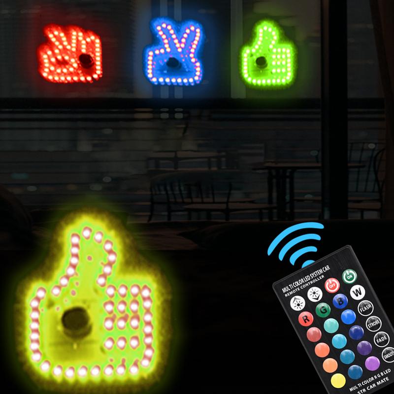 LED Car Sign Finger Light Fun Auto Fingers LED Sign Unique Funny Car Accessories LED Warning Lights Back Window Sign Car Finger