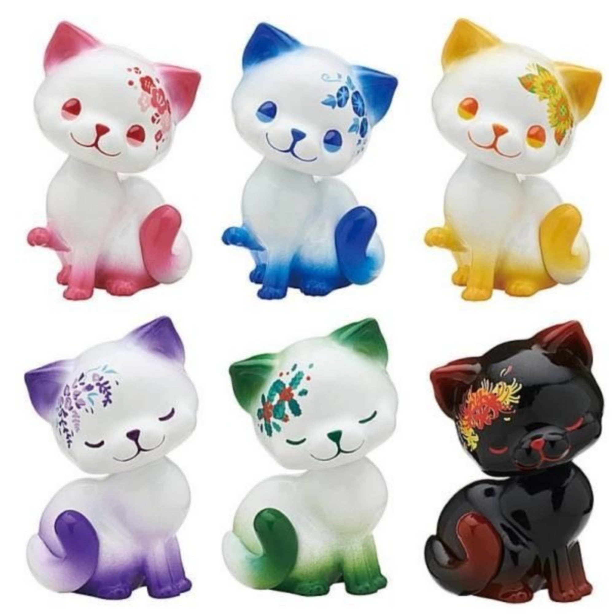 Kitan Club Hananeko x Complete Set of 6 Types Gacha Gacha Capsule Toy (Flower Cat) -