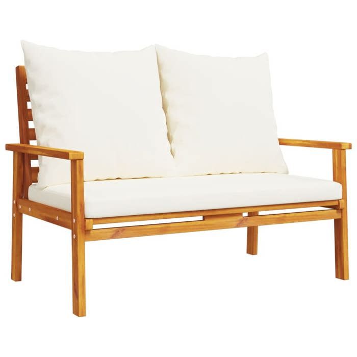 VidaXL Canapé de Jardin avec Coussin, Siège avec Accoudoir, Fauteuil avec Dossier, Meuble de Patio Terrasse, Moderne, Bois 366378
