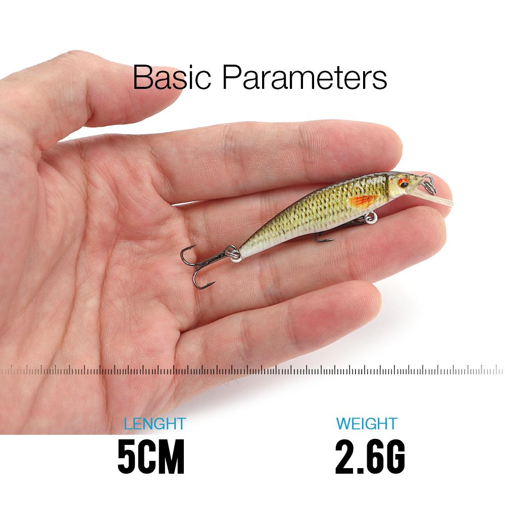 5Cm 2.6G Mini Crankbait Minnow Lures Floating Wobblers Fishing Lure Hard Lifelike Artificial Bait Pike Lure Black Minnow Quality