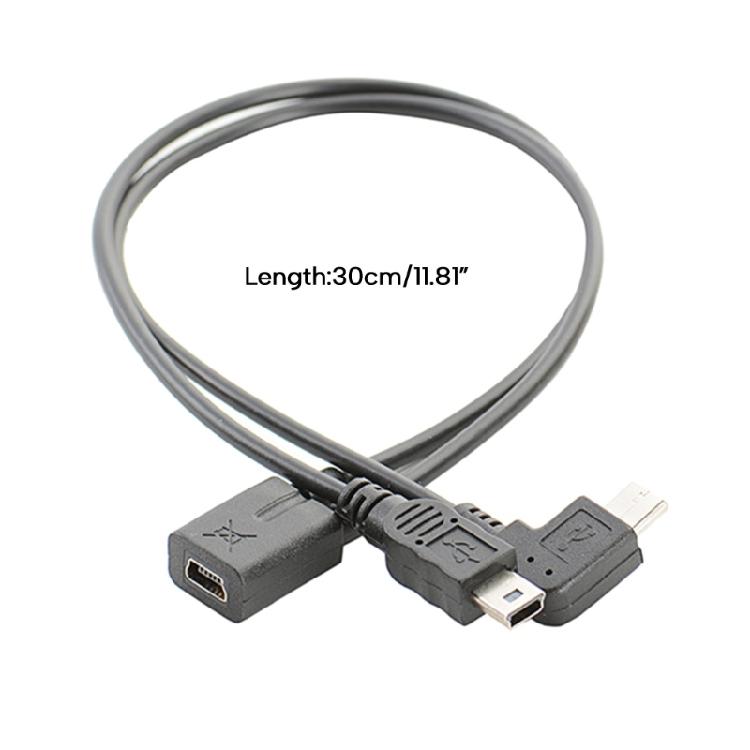 Mini USB Splitter Cable Female to 5p Male Wire Micro Male Charging Cable