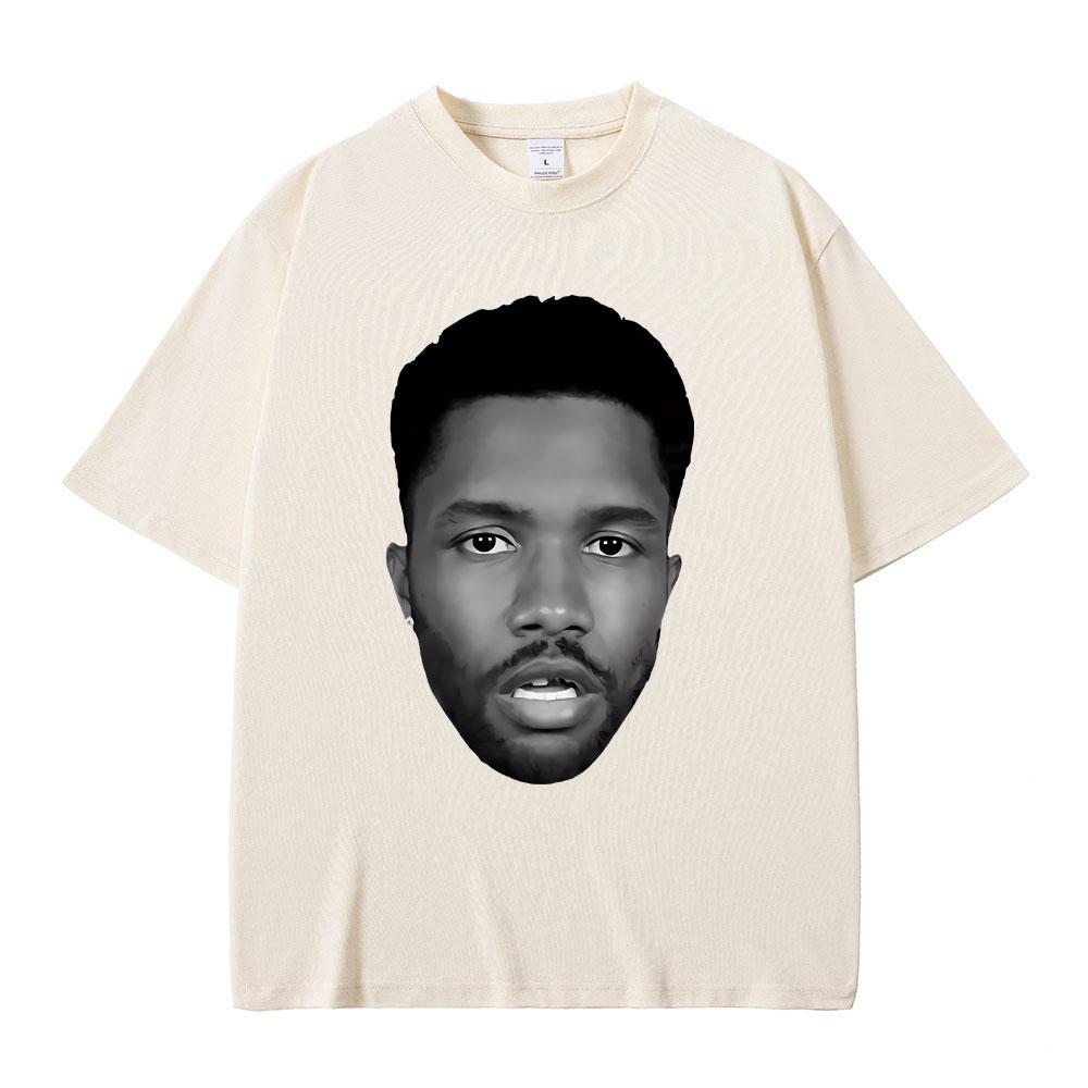 Rapper Frank Hip Hop Vintage Head Graphic Tshirt Men Ocean Fashion Cool T-shirt Blond Oversized T Shirts Men's Tops Short Sleeve