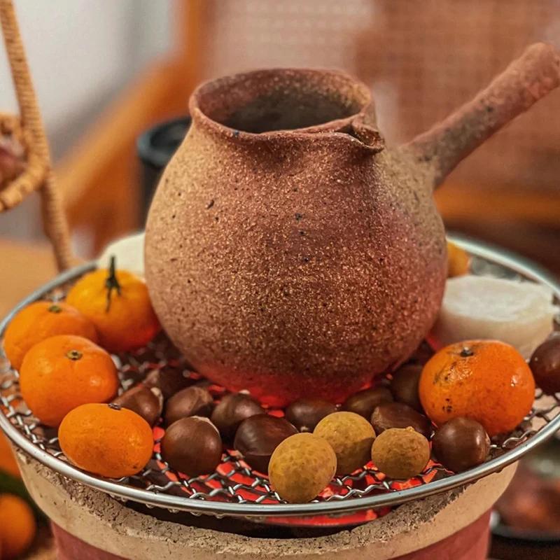 Teapot Pottery Justice Cup Handmade Clay Pot Natural Pottery Tea Pot Pottery Pot Water Jug Boil Tea In a Fire Roast Tea Pots