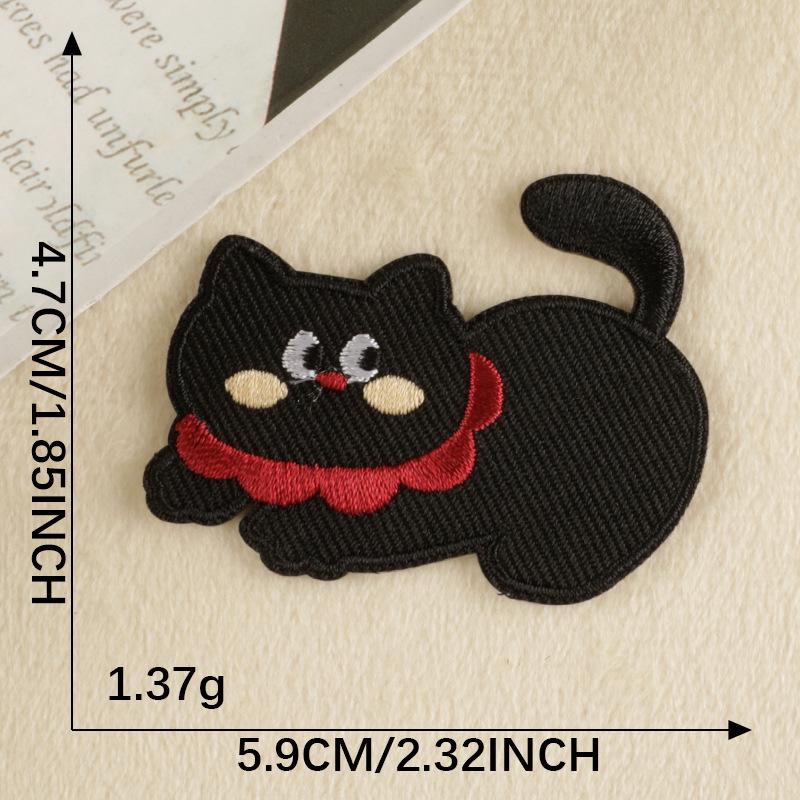 Cartoon Kitten Embroidered Patches: Self-Adhesive for Clothing, Shoes & Hats