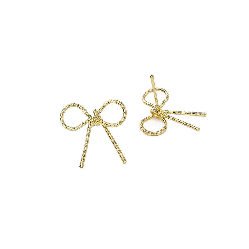 Copper Batch Thread Winding Bow Tie Adhesive Bead Earrings Making Craft