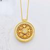 Wei Xue's same rotating eight treasures compass transfer woven rope long necklace women's new sweater chain yellow and gold accessories