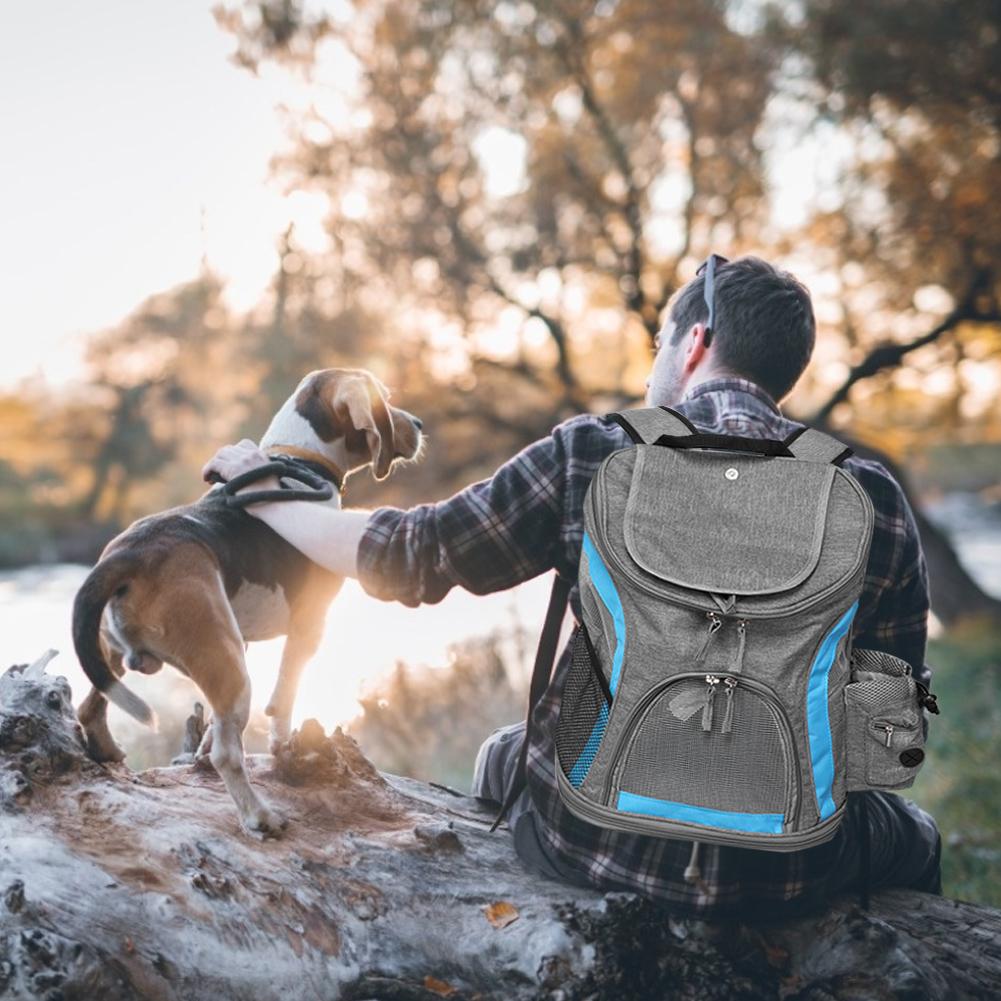 Ekologická prodyšná taška na mazlíčky Skládací taška na kočku Batoh pro venkovní cestování(Modrý