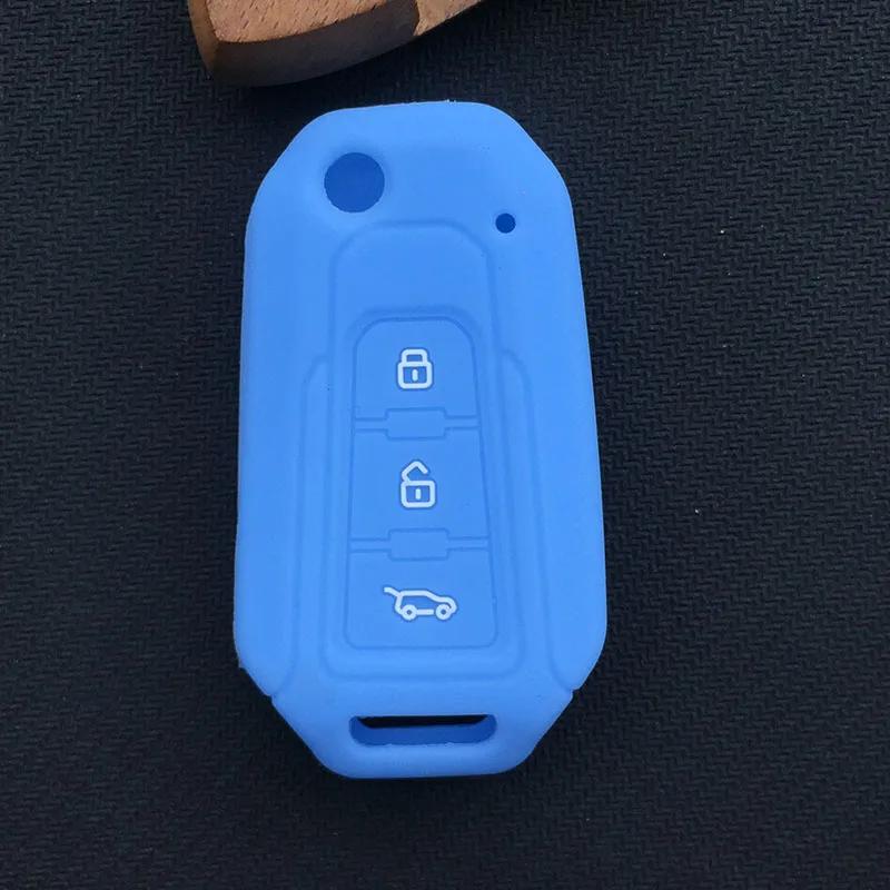 ZAD Silikonkautschuk Auto Schlüsselhülle Abdeckung Schutztasche Set Halter für BAIC MOTOR BJ20 BJ40 20 40 3 Tasten Schlüsselanhänger Auto Zubehör