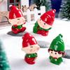 1Pcs Creative Christmas Elf Character Resin Handicraft DIY Christmas Decorations Micro Landscape Accessories Desktop Ornament