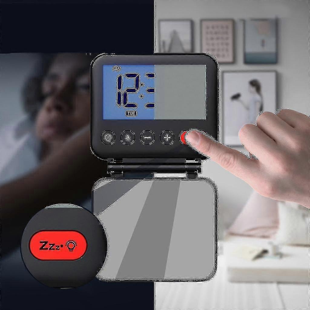 Foldable Digital Travel Alarm Clock Folding Bedside Clock With Snooze Mode - shang jue
