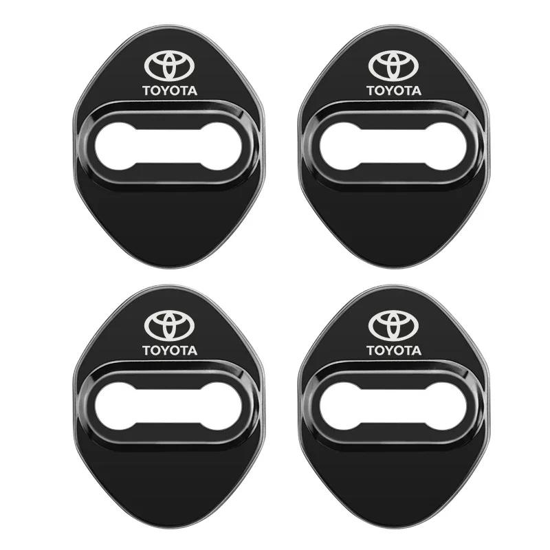 WTRK1 4pcs Car Stickers Car Door Lock Cover Auto Emblems Case For Toyota TRD Camry Corolla Rav4 Yaris Prius