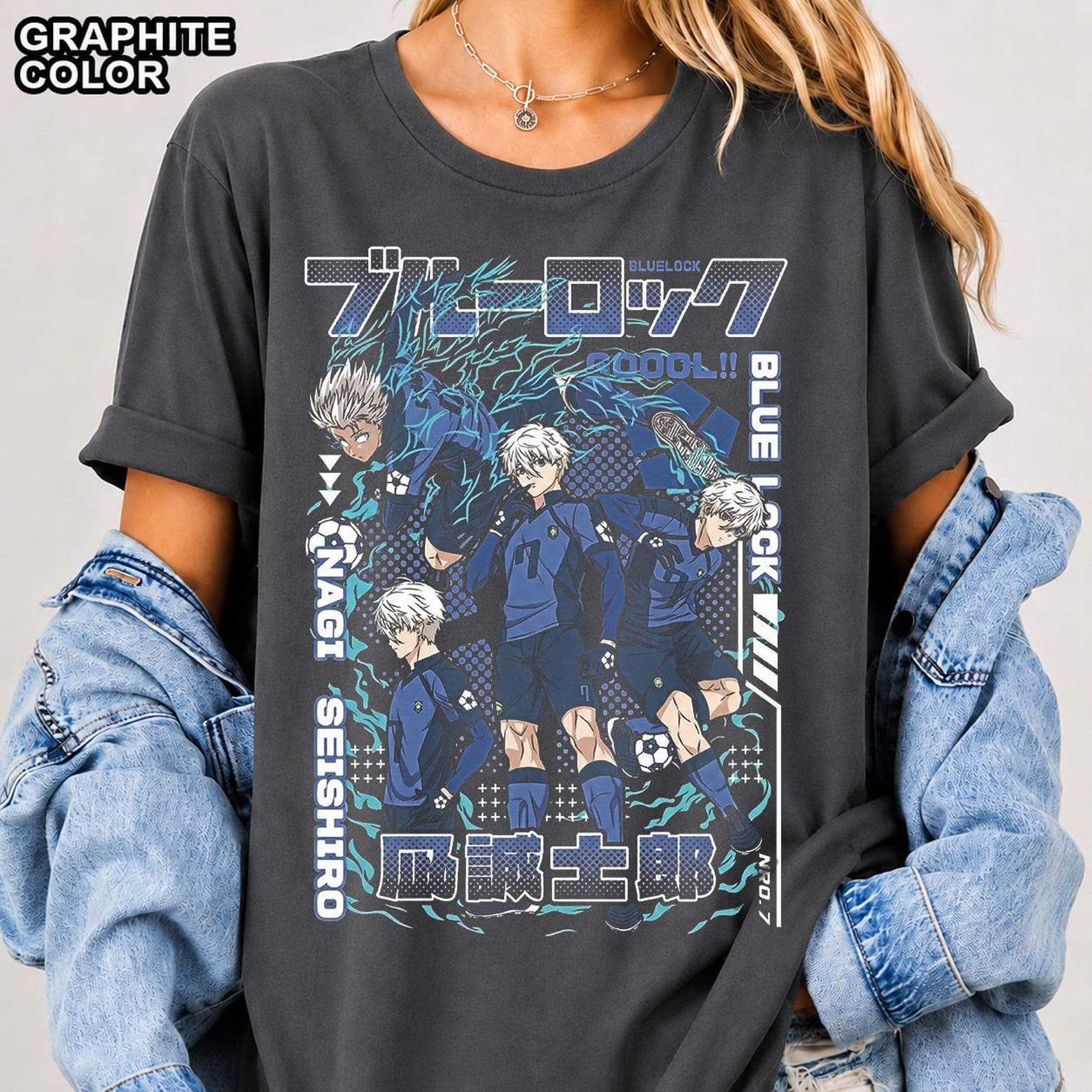 Blue Lock Nagi Shirt, Seishiro Nagi Anime T-Shirt, Comfort Colors, Bella & Canvas, Gildan Tee and SweaT-Shirt FD S
