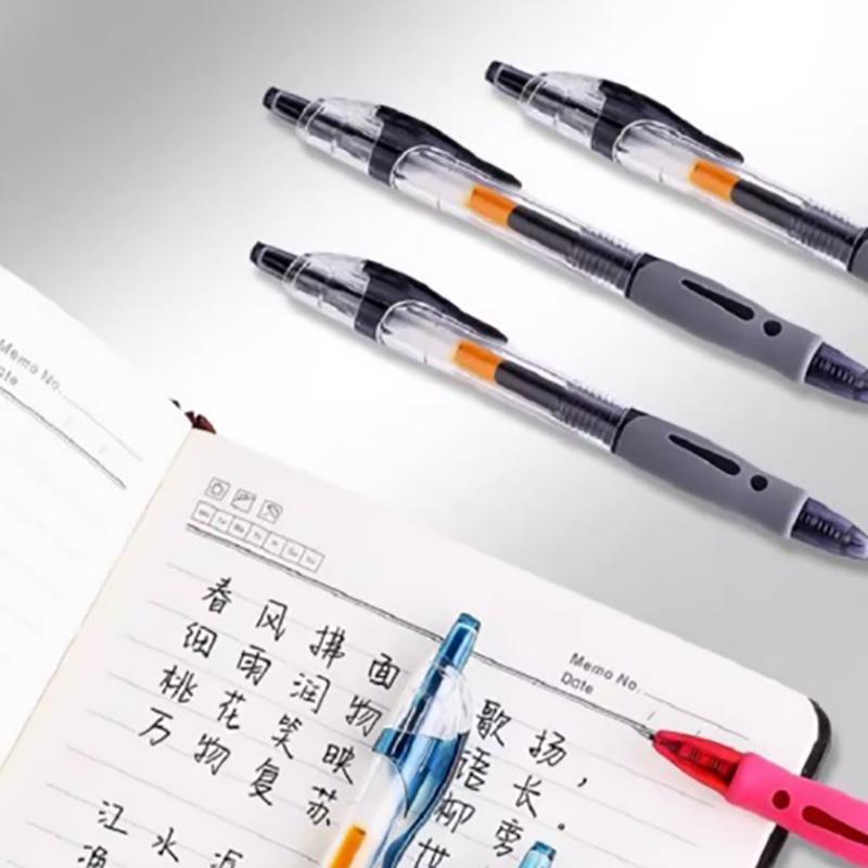 4Pcs Retractable Gel Pens Set Black/Red/Blue/Dark Blue Ink Ballpoint For Writing Refills Office School Supplies Stationery