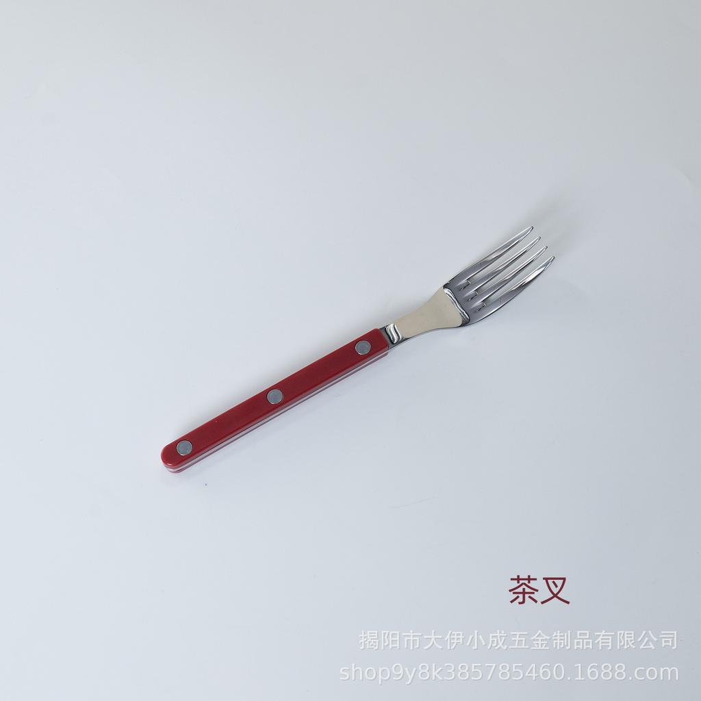 304 Edelstahl Western Restaurant Geschirrset Haushalt Klemgriff Messer Gabel Löffelgriff Marmor Buttermesser Dessertlöffel