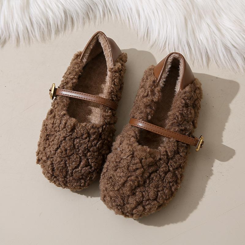 

[Индивидуальный] C51 новая модная женская обувь 2025 осень и зима теплая пушистая обувь повседневная велюровая однотонная хлопковая 35