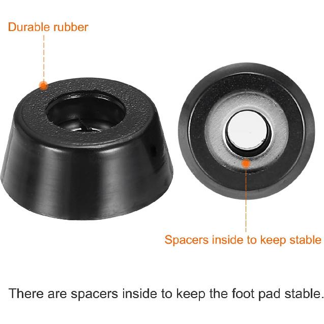PATIKIL Cutting Board Feet, 12 Pack Round Rubber Feet Bumpers Non Slip Bumper Pads with Stainless Steel Screws for Furniture Chairs Desks Electronics