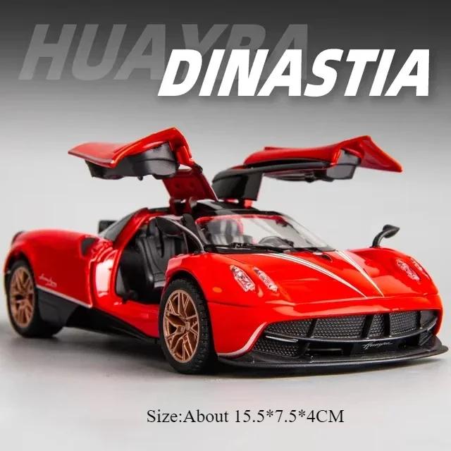 1:32 Pagani Huayra Dinastia Bc Legering Sportauto Modellen Diecast Speelgoed Deuren Openen Geluid Licht Pull Back Voertuigen Kindercadeaus
