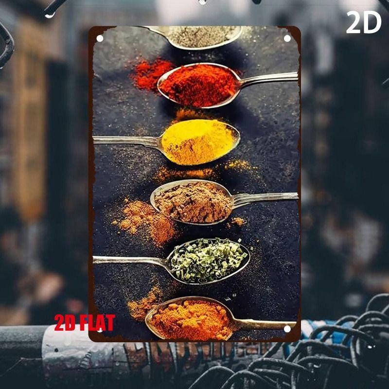 Retro Metal Tin Sign Spices Kitchen Bar Cafe Restaurant Wall Art Decor