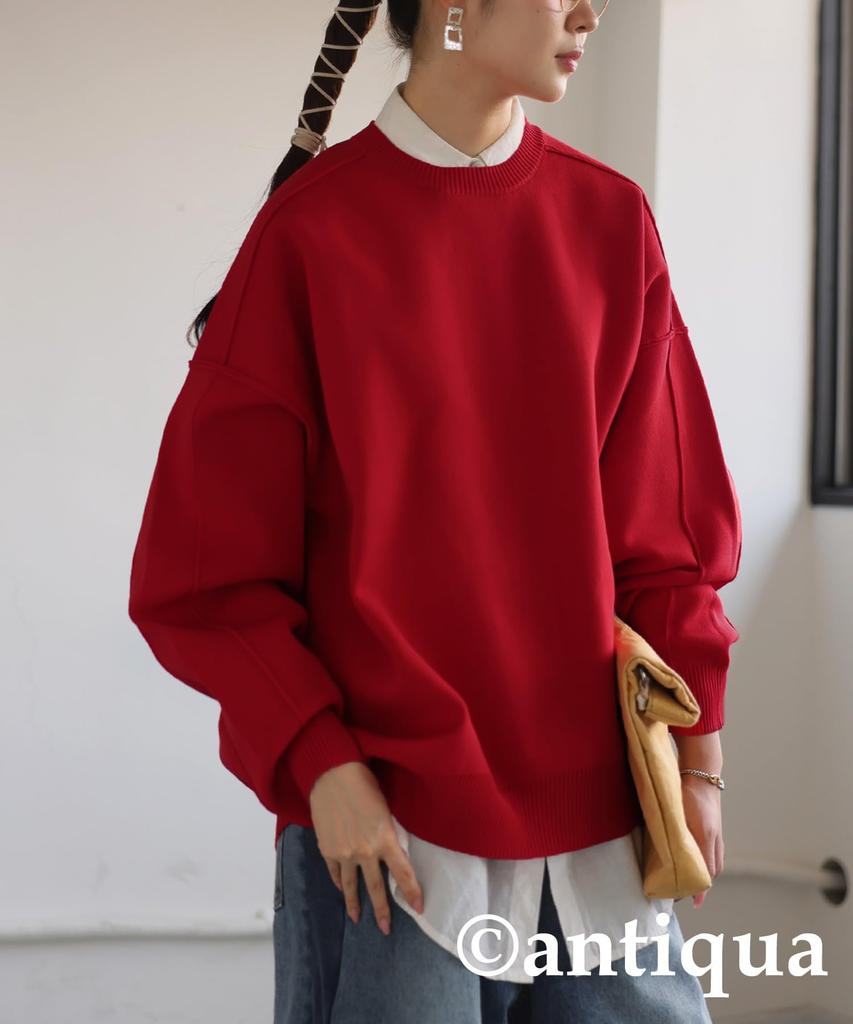 antiqua Sponge Knit Long Solid Plus to Size Red Women's Sweater, Sleeve, Color, ZA-00214, (equivalent L-XXL), 12,