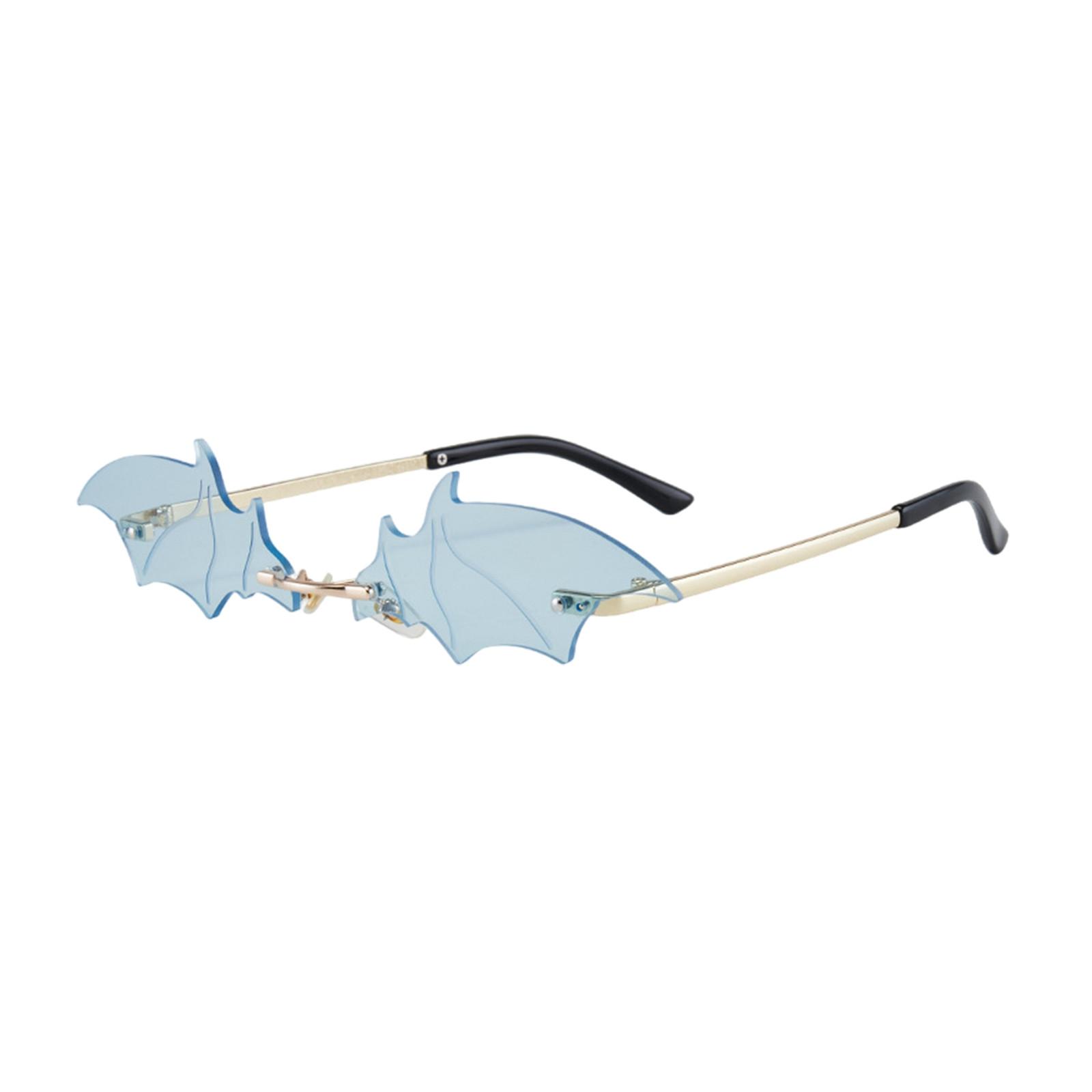 

Солнцезащитные очки Летучие мыши Безободковые Готические очки Для женщин Мужчин Очки для Хэллоуина Модные очки Защита от УФ-лучей One Size синий