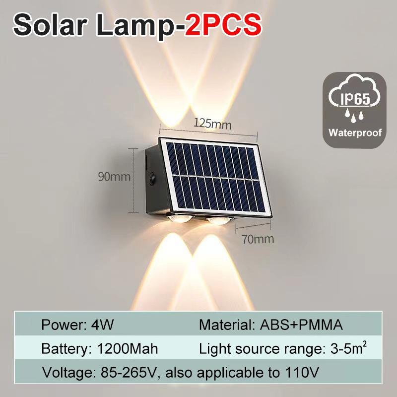 Mini Solar Led Wall Light Outdoor Waterproof Warm Garden Decoration Led Wall Lamp Fence Lights 1/2Pcs