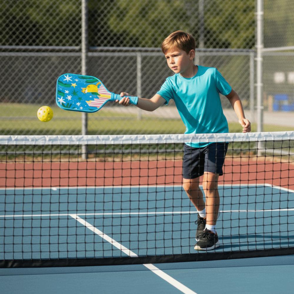 Cartoon Kid's Pickleball Set Colorful Children's Pickleball Rackets  Sports Accessory